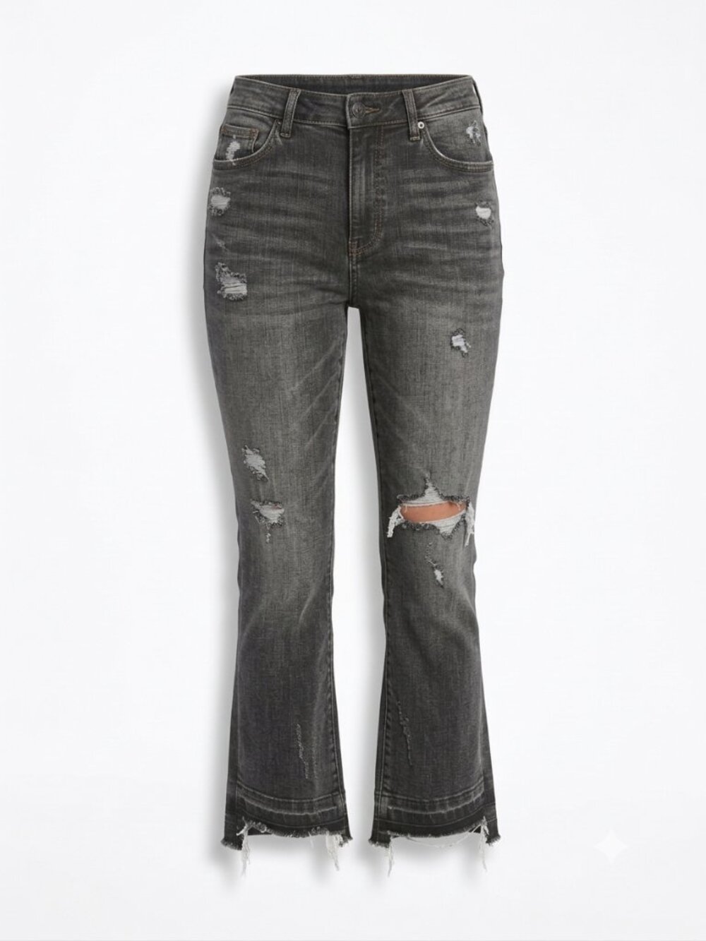 The Serra Distressed Jeans - Dark Charcoal